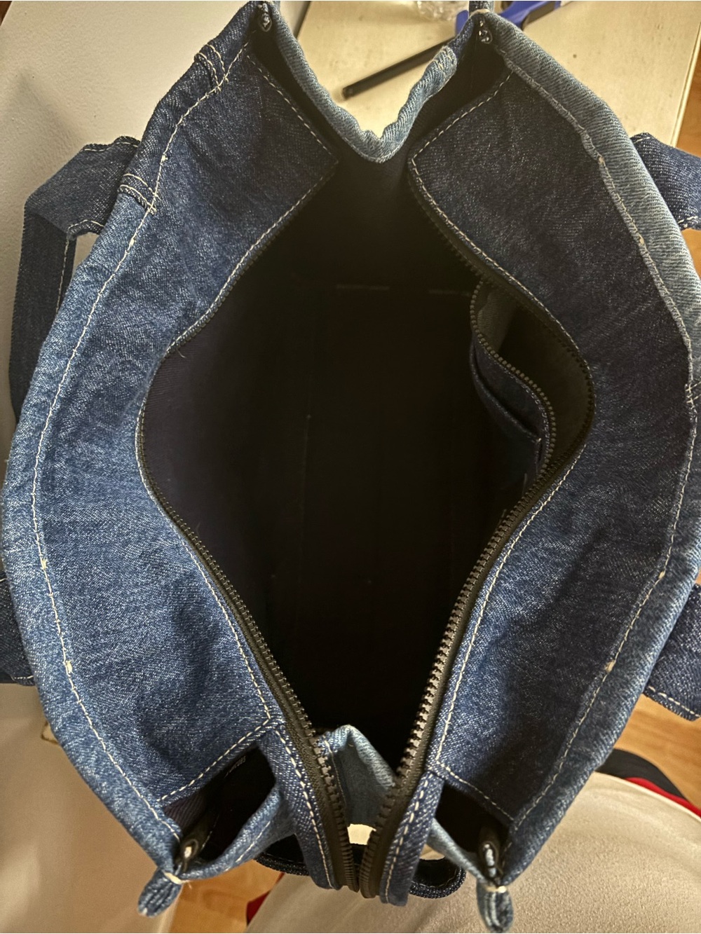Marc Jacobs The Tote Bag Denim Patchwork - Blue (Large) - Picture 3 of 4